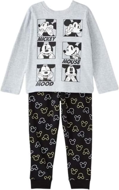 Mickey Mouse pyjama - maat 92 - Mickey Mouse pyama - grijs met zwart