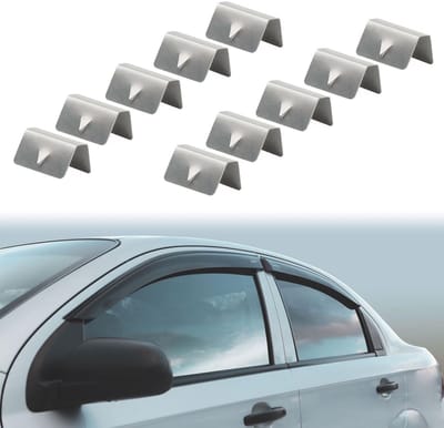 Dailygoods - Winddeflector Clips - Auto Bevestigingsclips - Roestvrij Staal - Wind Regen Deflector - 10 Stuks - Verbeter Pasvorm