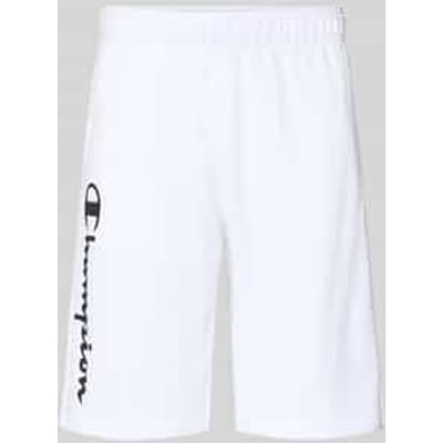 Sweatshorts met logoprint en -stitching