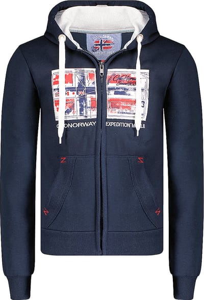 Heren Vest Met Capuchon En Rits Blauw Geographical Norway - S