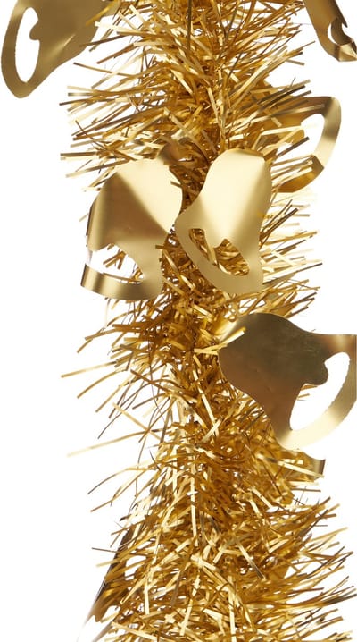 Arte r Lametta kerstslinger - goud - folie - 200 x 12 cm - met kerstklokjes