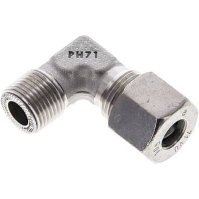 3/8'' NPT Buitendraad x 10S RVS Elbow 90deg Snijring 630 Bar DIN 2353 - FL2E-MC-ST-038N-10-S