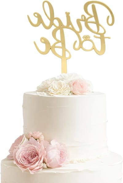 Cake topper bruid - gouden acryl - elegante decoratie - perfect voor bruiloften - ShopVlot