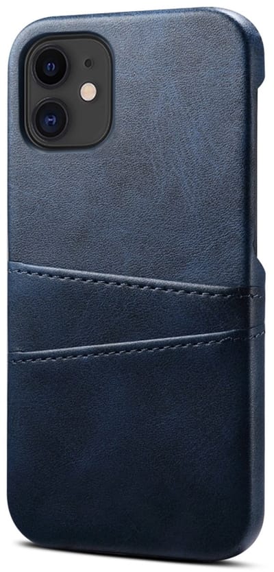 geschikt voor iPhone 14 Pro Max Pashouder Hoesje Leer - Telefoonhoesje van kunstleer met vakjes voor pasjes geschikt voor iPhone 14 Pro Max - Mobiq Leather Snap On Wallet hoesje geschikt voor iPhone 14 Pro Max blauw