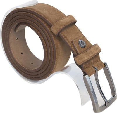Riem Heren - Riem Dames - Lichtbruin Suede - 3.5 cm - Totale Riem Lengte 115 cm (Taillemaat tot 95 cm)