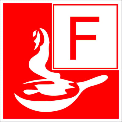Brandklasse F sticker 100 x 100 mm