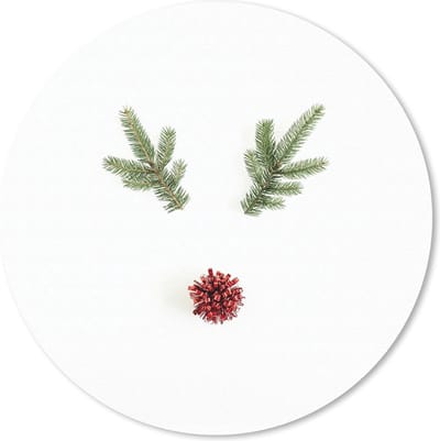 Muismat rond 20x20 cm - Mousepad Kerst - Winter - Rendier - Ronde muismatten - Kerst - Cadeau - Kerstcadeau voor mannen en voor vrouwen
