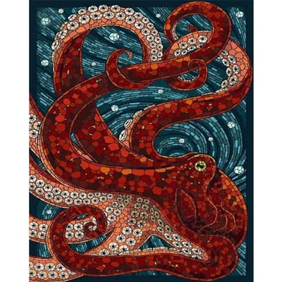 5D DIY diamant schilderij volledige ronde boor Octopus borduren kruissteek mozaïek huis 20X30CM brown