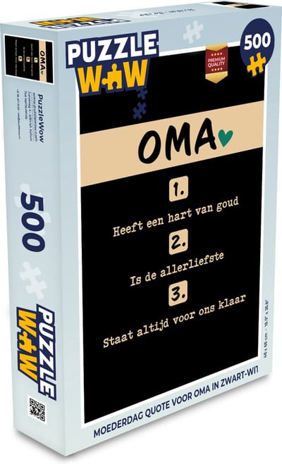 Puzzel Quotes - Oma is de allerliefste - Spreuken - Oma - Legpuzzel - Puzzel 500 stukjes