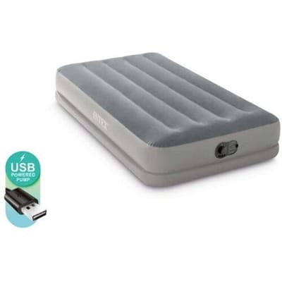 Intex 64112 TWIN DURA-BEAM PRESTIGE AIRBED W/FASTFILL USB PUMP Luchtbed (l x b x h) 1910 x 990 x 300 mm Grijs