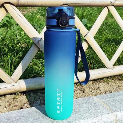 1 liter sportwaterfles met grote capaciteit voor mannen en vrouwen, zomer, draagbare plastic fles voor buiten, reizen, fitness, drinkgerei 1000ML blue
