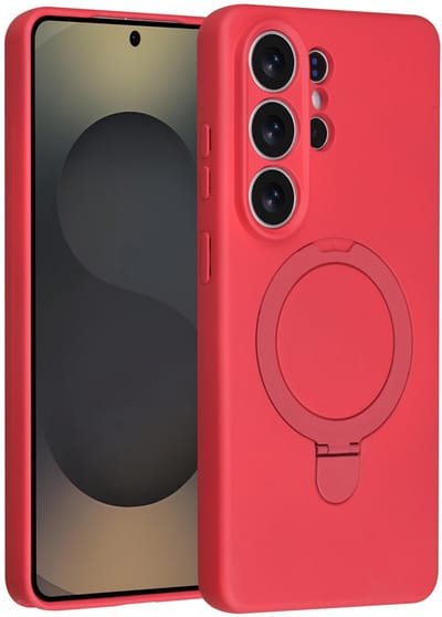 TUNIQ telefoonhoesje voor Samsung Galaxy S26 Ultra - Met ringstand en koord - Rood