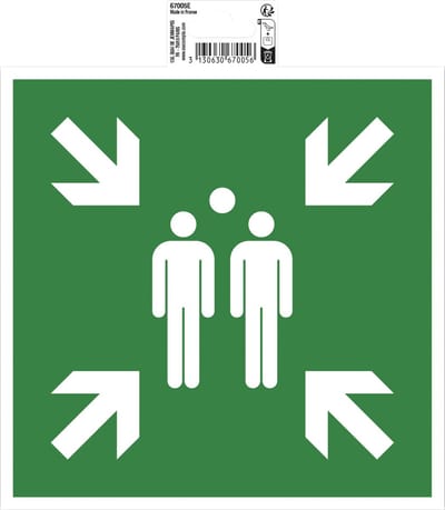 Exacompta Zelfklevend bord verzamelpunt 20cm - Groen - 67005E