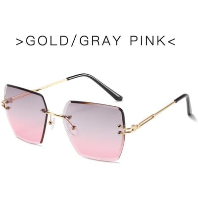 Lunettes de soleil tendance à dégradé polygonal sans monture bord coupé protection UV unisexes teintes stylées