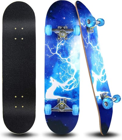 Compleet Skateboard 31 Inch met Lichtgevende Wielen voor Beginners - Canadese Esdoorn Cruiser Deck