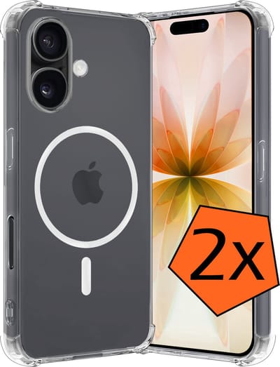 Hoes - 2 Stuks - Geschikt voor Apple iPhone 17 - Magsafe Compatible - Sterk & Shockproof - Back Cover - Shock Proof Case - Telefoon Hoes - Transparant