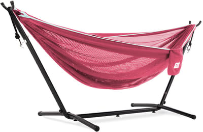 Vivere Mesh Hangmat met standaard (280 CM) - Rose/Celeste