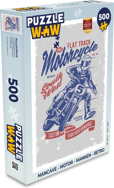 Puzzel Mancave - Motor - Mannen - Retro - Legpuzzel - Puzzel 500 stukjes