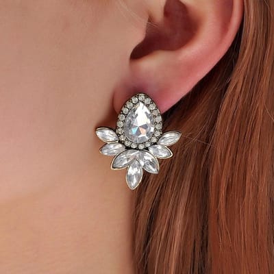 Mode Patroon Strass Druppeloorbellen, Veelzijdige Paardenoog Temperament Diamant Geometrische Oorbellen voor Vrouwen