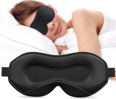 Comfortabel Slaapmasker voor Zijslapers, 3D Oogkassen, Verstelbare Elastische Band, Ademend en Lichtgevoelig, Ideaal voor Mannen en Vrouwen, Zwart