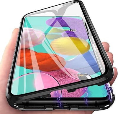 telefoonhoesje Geschikt voor: Samsung Galaxy A21s Magnetisch - Volledige bescherming - Screenprotector aan beide kanten - Zwart - ZT Accessoires