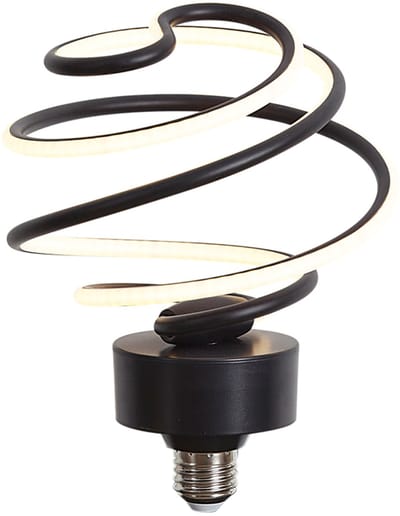 LUEDD E27 LED lamp deco zwart spiraal 6W 370 lm 3000K
