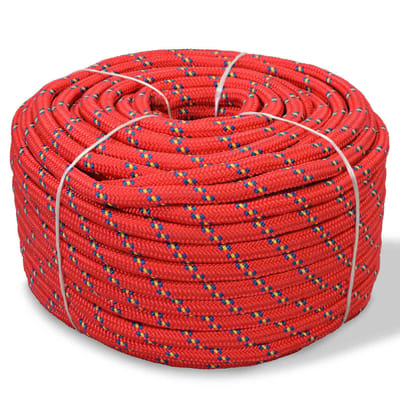 vidaXL - Boot - touw - 12 - mm - 50 - m - polypropyleen - rood
