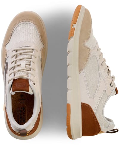 camel active Lichte sneakers van leer en textiel - Maat menswear-45 - Beige
