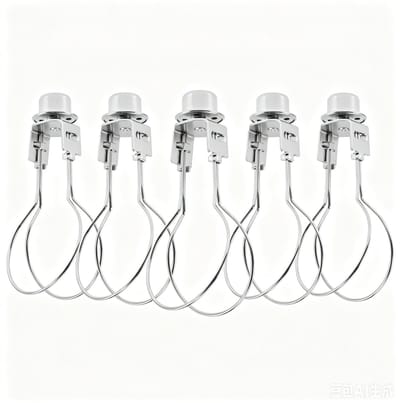 5 Stuks Clip-on Lampenkapadapter – Met Eindkap – Lampenkaphouder voor Clip-on Lampen – Stevige Metalen Bevestiging – Zilverkleurig