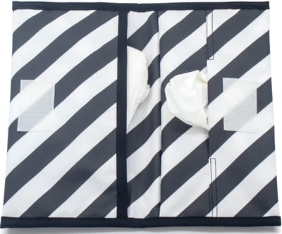 KipKep Napper Luier-etui Black Stripes - etuitje voor luiers en billendoekjes - waterdicht - gecoat - zwart-wit