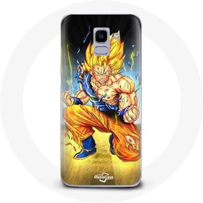 Hoesje voor Samsung Galaxy J6 2018 Son Goku Dragon Ball boos lichaam