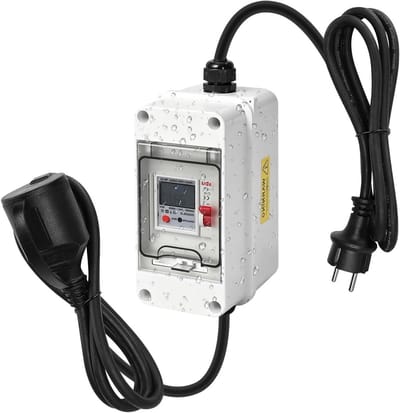 Digitale Stroommeter - Mobiele Meter - Energie Verbruik - IP67 Waterdicht - 230 V - Groen Wit