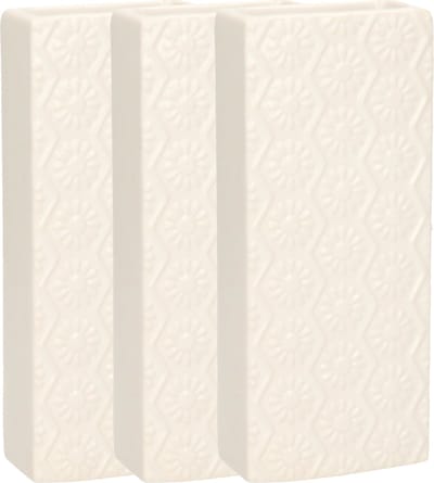 Gerimport Waterverdamper - 3x - creme wit - keramiek - 400 ml - radiatorbak luchtbevochtiger - 7,4 x 17,7 cm