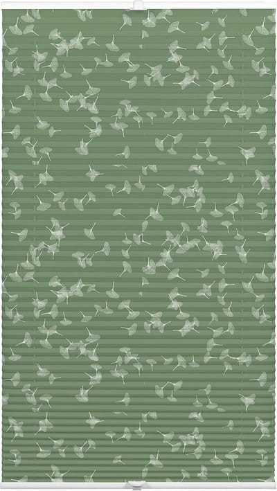 GARDINIA plisségordijn om te klemmen, ondoorzichtig vouwgordijn, alle montagedelen inbegrepen, plisségordijn gespannen met twee bedieningsrails, Japandi Ginkgo Jade Green, groen, 50 x 130 cm