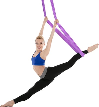 Yoga Hangmat - Lucht Yoga Swing - Fitness Acrobatiek - Hoge Gewicht Capaciteit - 280x100 cm - Paars
