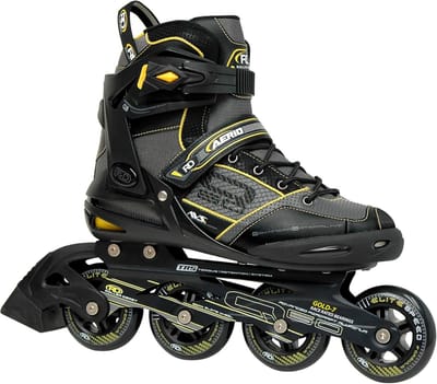 Inline skates - Skeelers heren - Sportief rijden - Comfortabele pasvorm - 80 mm wielen - Zwart geel grijs