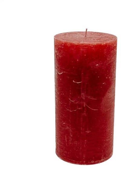 Branded By luxe gekleurde stopmkaars in de kleur rood 10 x 20 cm met wel 140 branduren