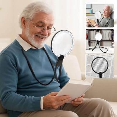 Unyqoos® Handsfree Vergrootglas met Verstelbare Zwanenhals en LED-verlichting