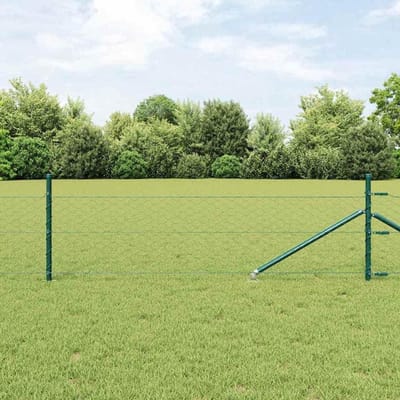 Hekpalen Set - Tuinpalen Staal - Buitenbeveiliging Tuin - Weerbestendig Corrosiebestendig - 500 x 3.2 x 40cm - Groen