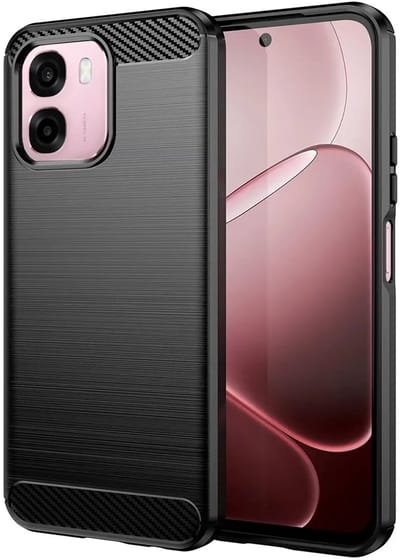 Hoesje geschikt voor Oppo A6/A6x - Techsuit Carbon Silicone Back Cover - Zwart