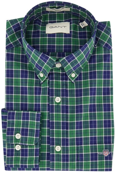 Casual overhemd Gant Regular Fit groen katoen