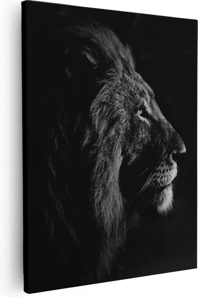 Artaza Canvas Schilderij Leeuwenkop - 40x50 cm - Muurdecoratie Dieren - Wanddecoratie Woonkamer - Kamer Accessoires