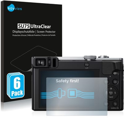Savvies - Screenprotector voor Panasonic Lumix DMC-TZ71 - Folie Beschermfolie transparant 6 Stuks