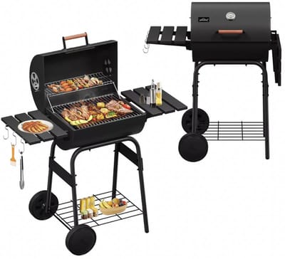 Houtskool BBQ - Smoker - Barbecues - Grill wagen met thermometer - Stevig - EU gecertificeerd - Zwart