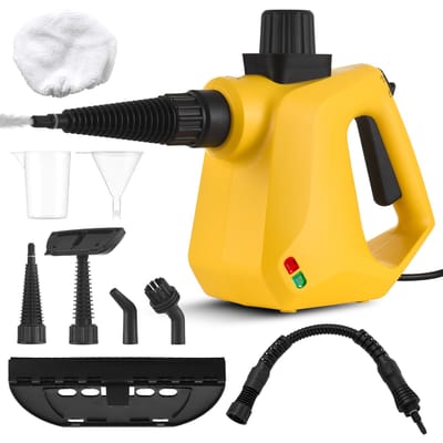 Nettoyeur vapeur multi-surfaces portable sous pression avec 9 accessoires pour la maison UK plug jaune