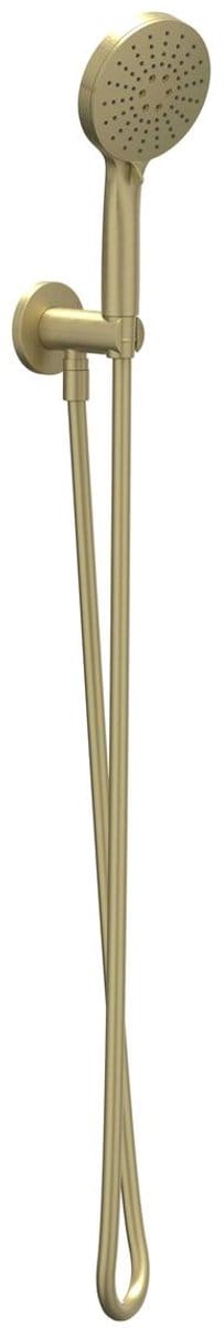 IVY Algemeen Handdoucheset, slang 150cm, wandhouder met uitlaat en 3-standen handdouche Geborsteld mat goud PVD