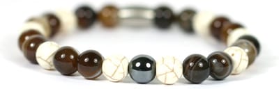 Heren armband howliet / coffee agate - Ibizamen - 19cm