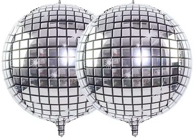 Scoby - Discobal Ballon - Feestdecoratie - Disco Decoratie - Party Balloon - 2 Stuks - 40CM - Zilver