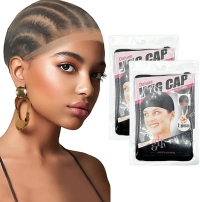 Guardian Beauty Haarnetjes-Pruikdopset - 2 stuks - Nylon Pruikkappen - Zwart & Donkerbruin