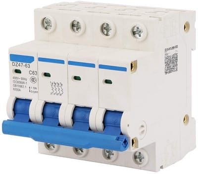 4-polige Installatieautomaat 63A 400V | Aardlekschakelaar met 6KA-beveiliging